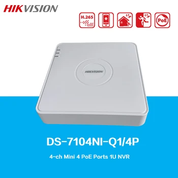 HIKVISION DS-7104NI-Q1/4P 4-ch מיני 4 יציאות PoE 1U NVR, מלא-ch הקלטה עד 4 מגה פיקסל, 2-ch@4MP או 4-ch@1080p רזולוציה השמעה